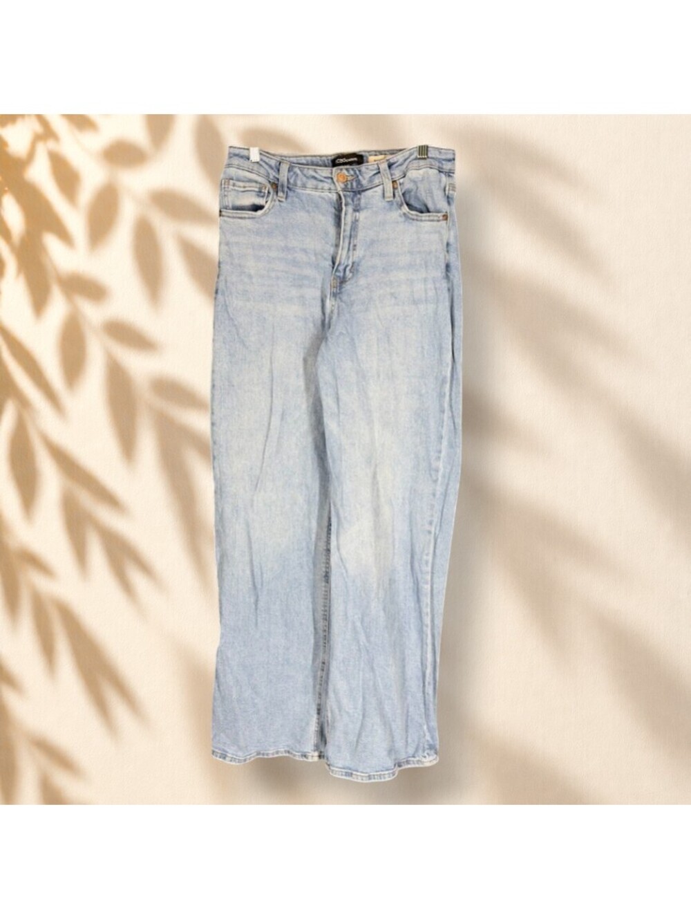 BCBGeneration Jeans Women 7 Blue Denim Light Wash Baggy Wide Leg Pockets